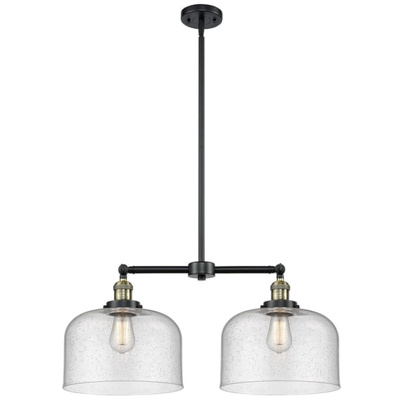 Innovations 2-LT LED Large Bell 22" Chandelier - Black Antique Brass - 209-BAB-G74-L-LED