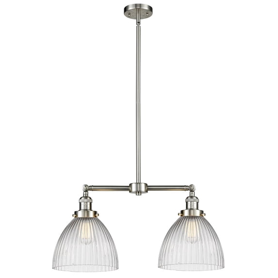 Innovations 2-LT LED Seneca Falls 22" Chandelier - Brushed Satin Nickel - 209-SN-G222-LED