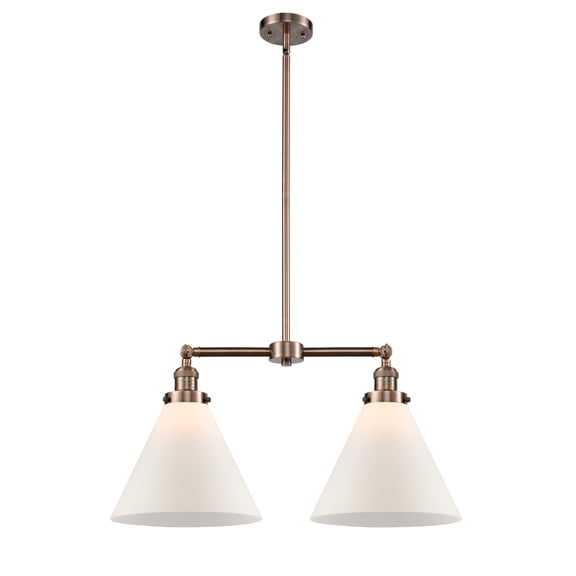 Innovations 2-LT LED X-Large Cone 22" Chandelier - Antique Copper - 209-AC-G41-L-LED