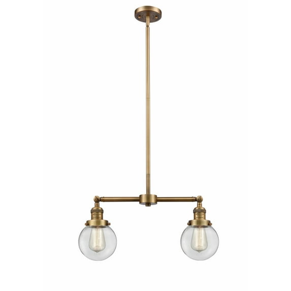 Innovations 2-LT Vintage LED Beacon 23" Chandelier - Brushed Brass - 209-BB-G202-6-LED