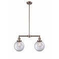 thumbnail image 1 of Innovations 2-LT Vintage LED Beacon 25" Chandelier - Antique Copper - 209-AC-G202-8-LED, 1 of 1