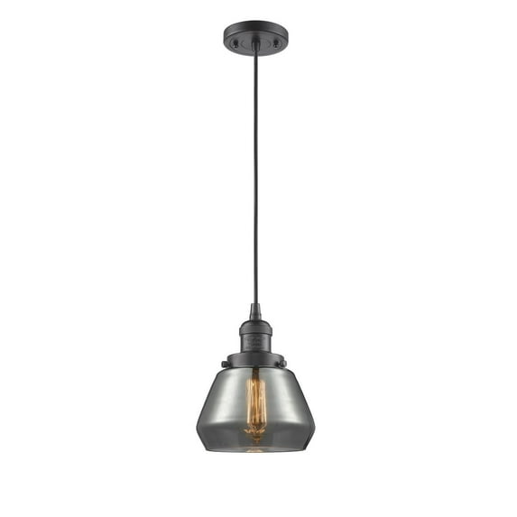 201C-OB-G173-LED-Innovations Lighting-Fulton-3.5W 1 LED Mini Pendant in Industrial Style-7 Inches Wide by 10 Inches High Oil Rubbed Bronze Finish
