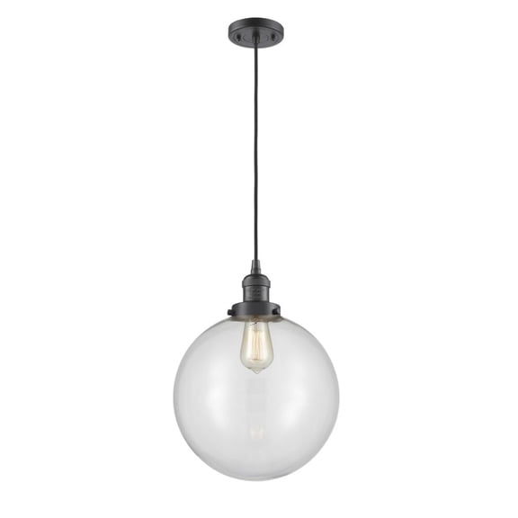 201C-OB-G202-12-Innovations Lighting-XX-Large Beacon-1 Light Mini Pendant in Industrial Style-12 Inches Wide by 15 Inches High   Oil Rubbed Bronze
