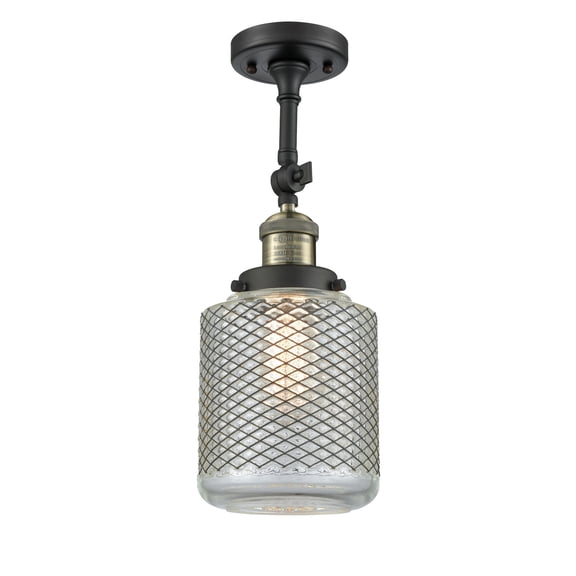 Innovations 201F-BAB-G262-LED Transitional One Light Semi-Flush Mount from Franklin Restoration collection in Black finish,