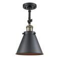 thumbnail image 1 of Innovations 201F-BAB-M13-BK-LED Transitional One Light Semi-Flush Mount from Franklin Restoration collection in Black finish,, 1 of 1