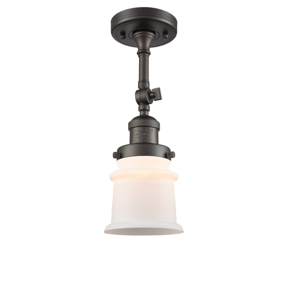 Innovations 201F-OB-G181S-LED Transitional One Light Semi-Flush Mount from Franklin Restoration collection in Bronze / Dark finish,