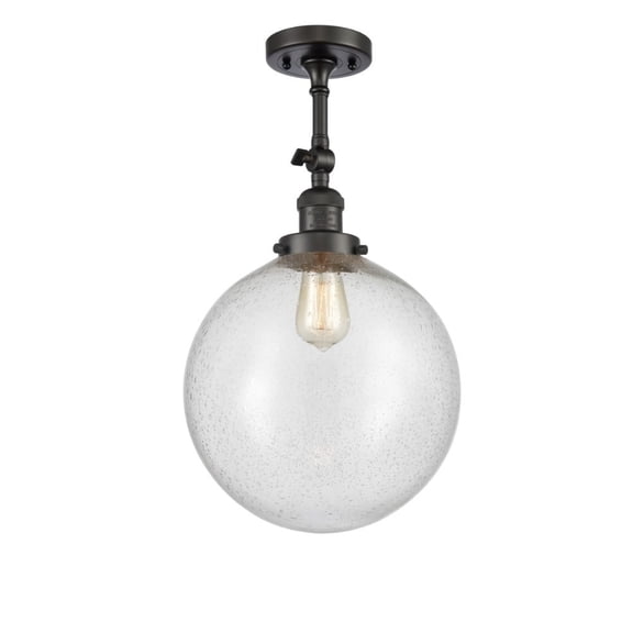 201F-OB-G204-12-LED-Innovations Lighting-XX-Large Beacon-3.5W 1 LED Semi-Flush Mount in Industrial Style-12 Inches Wide by 18 Inches High   Oil Rubbed