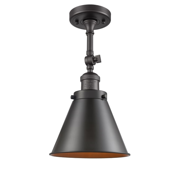 Innovations 201F-OB-M13-OB-LED Transitional One Light Semi-Flush Mount from Franklin Restoration collection in Bronze / Dark finish,