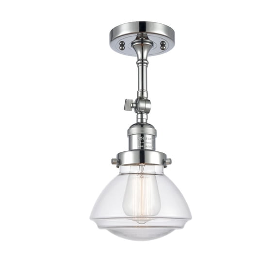 201F-PC-G322-LED-Innovations Lighting-Olean-3.5W 1 LED Semi-Flush Mount in Industrial Style-6.75 Inches Wide by 11.25 Inches High Polished Chrome