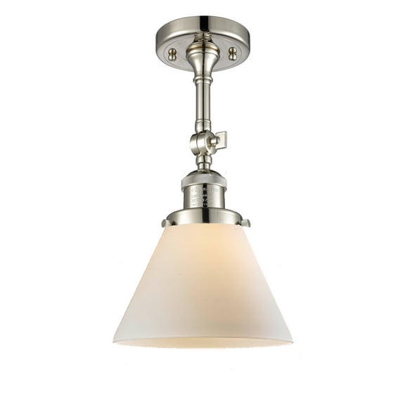 Innovations 201F-PN-G41-LED Transitional One Light Semi-Flush Mount from Franklin Restoration collection in Polished Nickel finish,