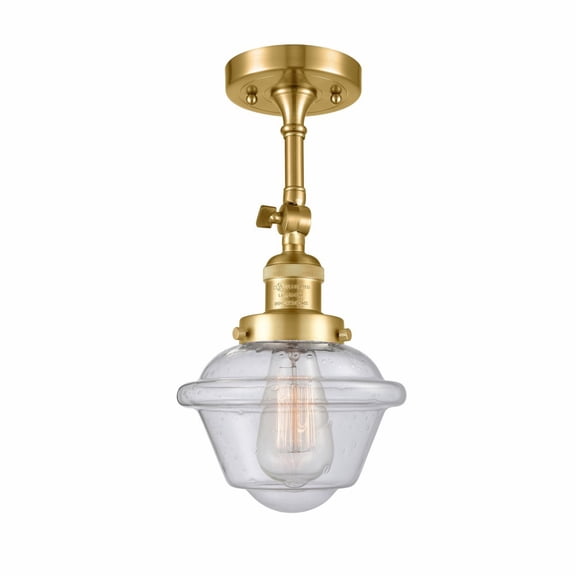 201F-SG-G534-Innovations Lighting-Oxford - 1 Light Semi-Flush Mount In Traditional Style-12.5 Inches Tall and 7.5 Inches Wide-Satin Gold Finish-Seedy
