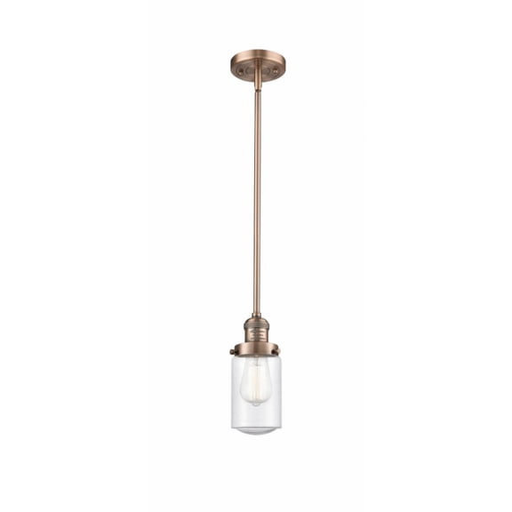 201S-AC-G314-LED-Innovations Lighting-Dover-3.5W 1 LED Mini Pendant in Traditional Style-4.5 Inches Wide by 10.25 Inches High Antique Copper Finish