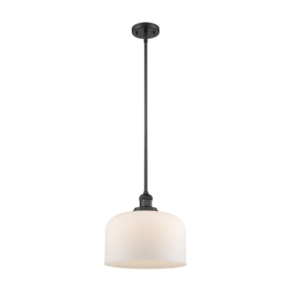 Innovations 201S-BK-G71-L-LED Transitional One Light Pendant from Franklin Restoration collection in Black finish,