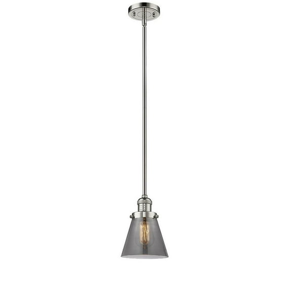 201S-PN-G63-LED-Innovations Lighting-Small Cone-3.5W 1 LED Mini Pendant in Industrial Style-6 Inches Wide by 8 Inches High Polished Nickel Finish