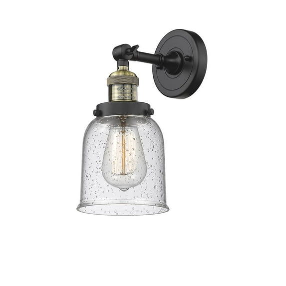 Innovations 203-BAB-G54-LED Small Bell 1 Light Sconce part of the Franklin Restoration Collection, Black Antique Brass