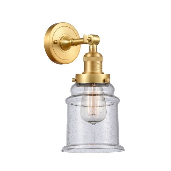 203-SG-G184-LED-Innovations Lighting-Canton-3.5W 1 LED Wall Sconce in Industrial Style-6.5 Inches Wide by 11 Inches High   Satin Gold Finish with