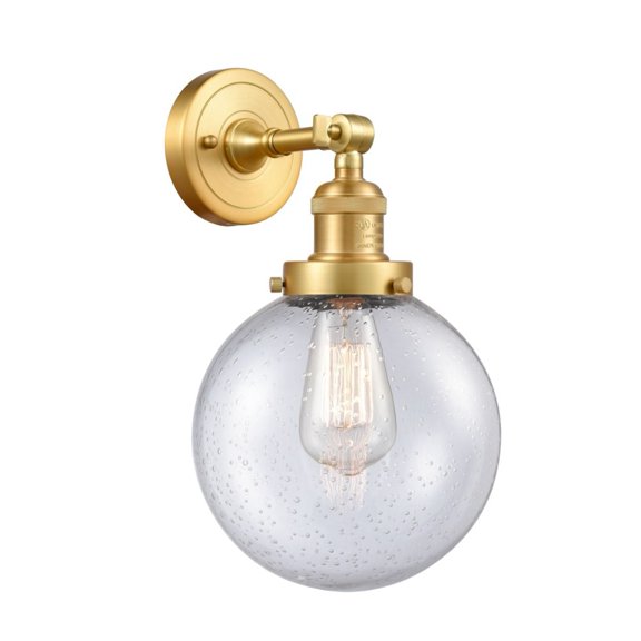 203-SG-G204-8-LED-Innovations Lighting-Large Beacon-3.5W 1 LED Wall Sconce in Industrial Style-8 Inches Wide by 14 Inches High   Satin Gold Finish