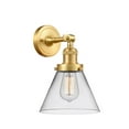 thumbnail image 1 of Innovations 203-SG-G42-LED Large Cone 1 Light Sconce part of the Franklin Restoration Collection, Satin Gold, 1 of 1