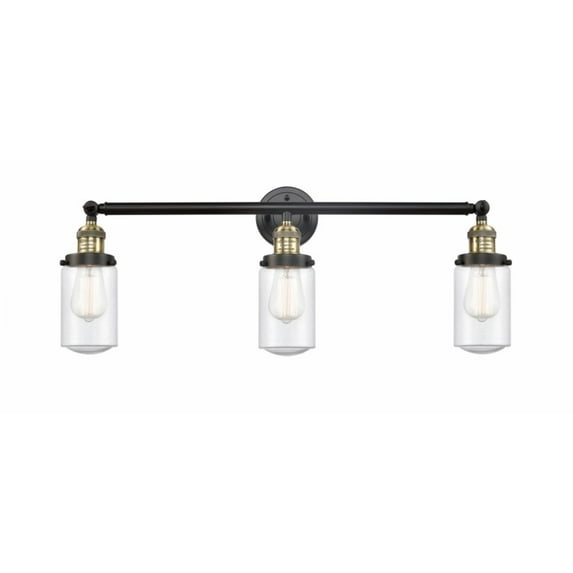 Innovations 205-BAB-G314-LED Dover 3 Light Bath Vanity Light part of the Franklin Restoration Collection, Black Antique Brass