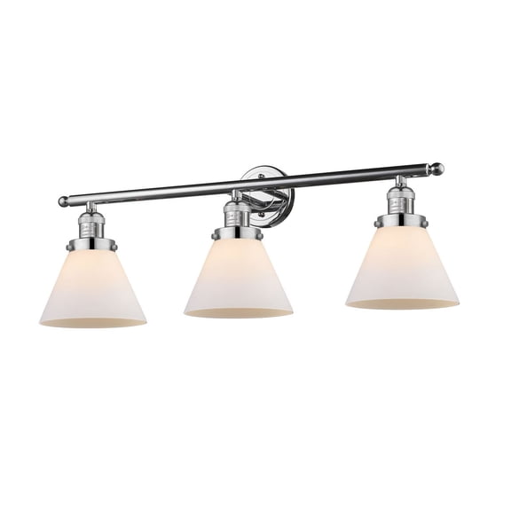 205-PC-G41-LED-Innovations Lighting-Large Cone-10.5W 3 LED Bath Vanity in Industrial Style-32 Inches Wide by 11 Inches High Polished Chrome Finish