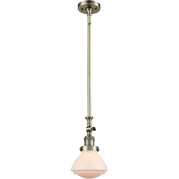 Innovations 206-AB-G321-LED Olean 1 Light Mini Pendant part of the Franklin Restoration Collection, Antique Brass