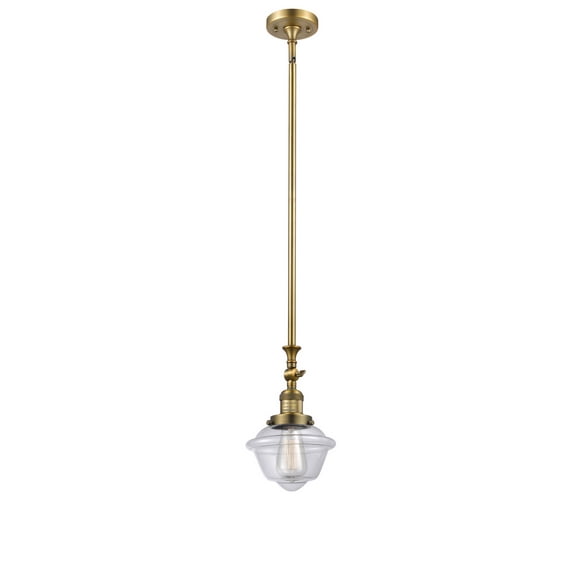 Innovations 206-BB-G532-LED European Influence One Light Mini Pendant from Franklin Restoration collection in Brass - Polished / Cast finish,