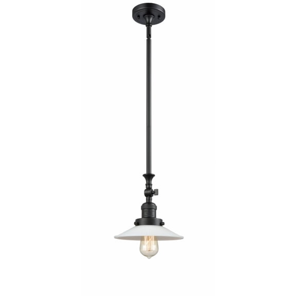Innovations 206-BK-G1-LED Halophane 1 Light Mini Pendant part of the Franklin Restoration Collection, Matte Black