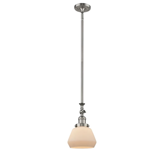 206-SN-G171-LED-Innovations Lighting-Fulton-3.5W 1 LED Mini Pendant in Industrial Style-7 Inches Wide by 14 Inches High Brushed Satin Nickel Finish