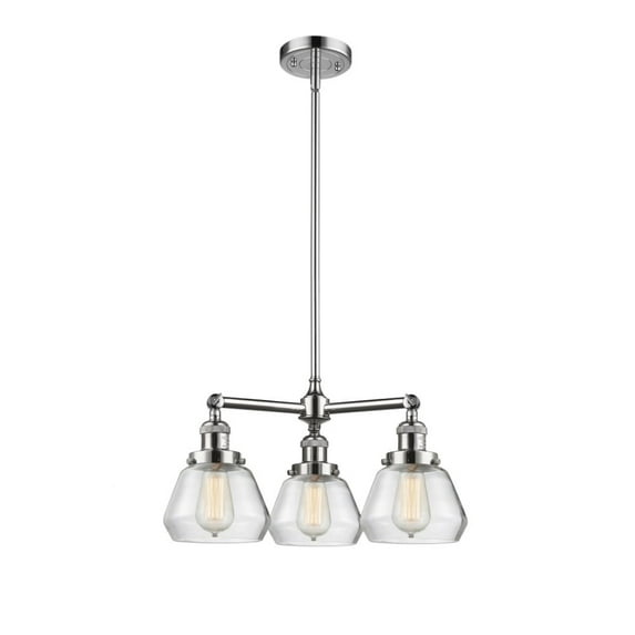 Innovations 207-PC-G172-LED Fulton 3 Light Chandelier part of the Franklin Restoration Collection, Polished Chrome