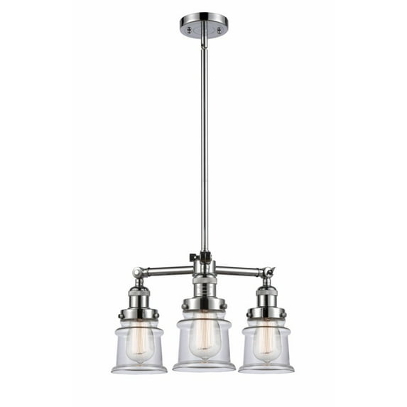 Innovations 207-PC-G182S-LED Small Canton 3 Light Chandelier part of the Franklin Restoration Collection, Polished Chrome