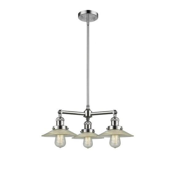 Innovations 207-PC-G2-LED Halophane 3 Light Chandelier part of the Franklin Restoration Collection, Polished Chrome