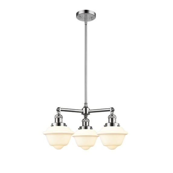 Innovations 207-PC-G531-LED Small Oxford 3 Light Chandelier part of the Franklin Restoration Collection, Polished Chrome