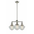 thumbnail image 1 of Innovations 207-PN-G534-LED Small Oxford 3 Light Chandelier part of the Franklin Restoration Collection, Polished Nickel, 1 of 2