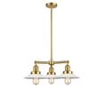 thumbnail image 1 of Innovations 207-SG-G1 Halophane 3 Light Chandelier part of the Franklin Restoration Collection, Satin Gold, 1 of 1