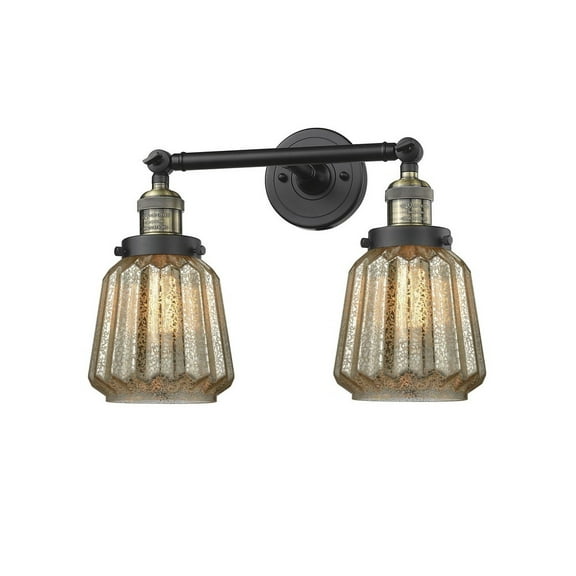Innovations 208-BAB-G146-LED Chatham 2 Light Bath Vanity Light part of the Franklin Restoration Collection, Black Antique Brass