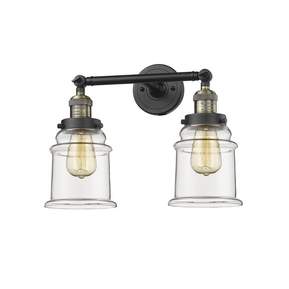Innovations 208-BAB-G182-LED Canton 2 Light Bath Vanity Light part of the Franklin Restoration Collection, Black Antique Brass