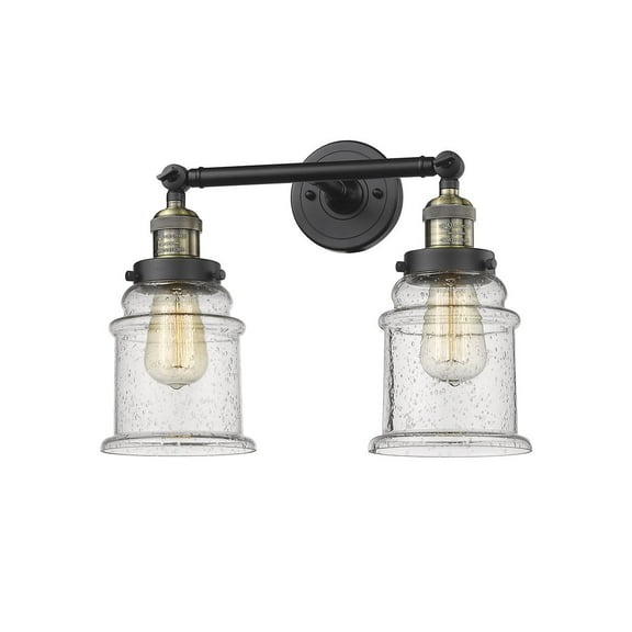 Innovations 208-BAB-G184-LED Canton 2 Light Bath Vanity Light part of the Franklin Restoration Collection, Black Antique Brass