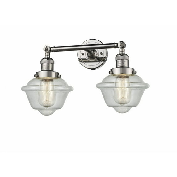 208-PN-G534-LED-Innovations Lighting-Small Oxford-7W 2 LED Bath Vanity in Traditional Style-17 Inches Wide by 10 Inches High Polished Nickel Finish