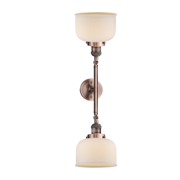 Innovations 208L-AC-G71-LED Transitional Two Light Bath Vanity from Franklin Restoration collection in Copper finish,
