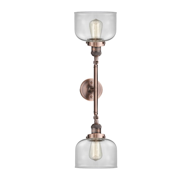 Innovations 208L-AC-G72-LED Transitional Two Light Bath Vanity from Franklin Restoration collection in Copper finish,