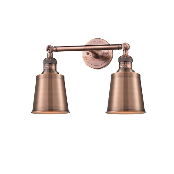 208L-AC-M9-AC-LED-Innovations Lighting-Addison-7W 2 LED Bath Vanity in Traditional Style-5.25 Inches Wide by 22.75 Inches High   Antique Copper Finish