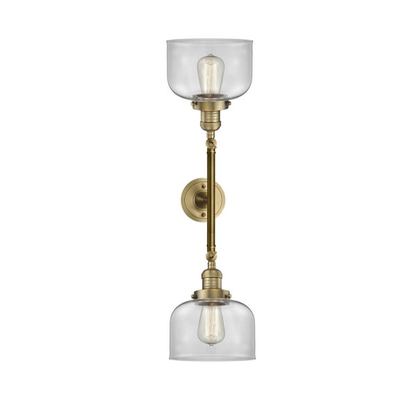 Innovations 208L-BB-G72-LED Transitional Two Light Bath Vanity from Franklin Restoration collection in Brass finish,