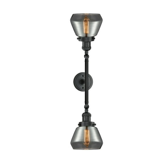 Innovations 208L-BK-G173-LED Fulton 2 Light Bath Vanity Light part of the Franklin Restoration Collection, Matte Black