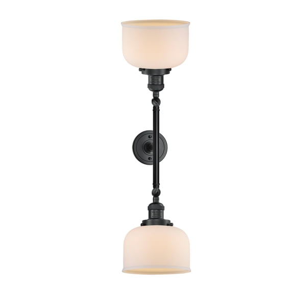 Innovations 208L-BK-G71-LED Transitional Two Light Bath Vanity from Franklin Restoration collection in Black finish,