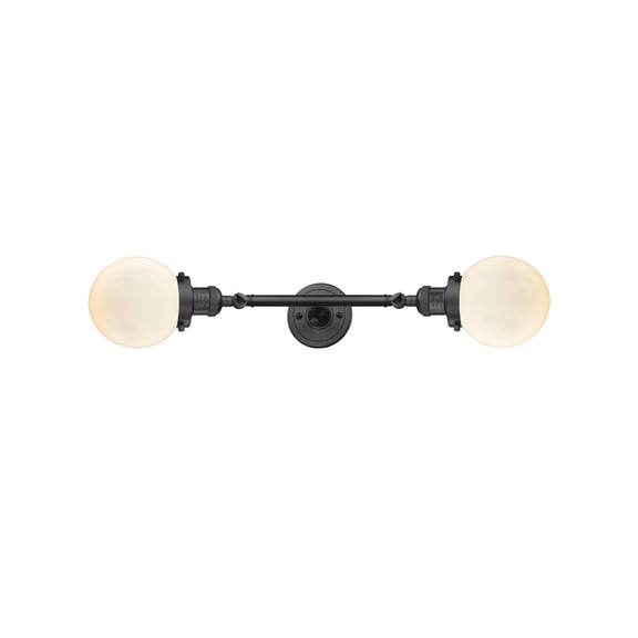 208L-OB-G201-6-LED-Innovations Lighting-Beacon - 7W 2 LED Bath Vanity In Industrial Style-30.38 Inches Tall and 6 Inches Wide Oil Rubbed Bronze