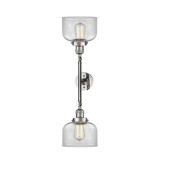 Innovations 208L-PN-G72-LED Transitional Two Light Bath Vanity from Franklin Restoration collection in Polished Nickel finish,
