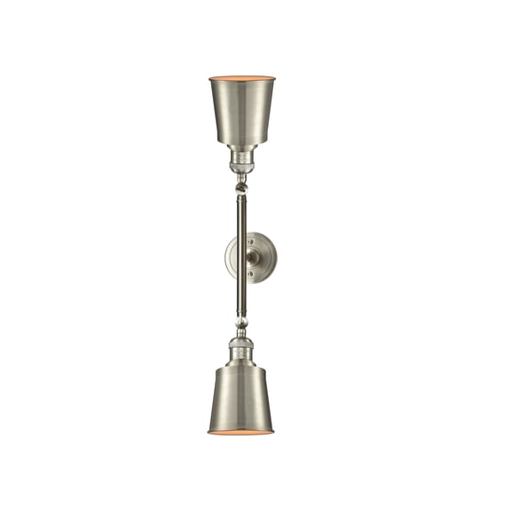 208L-SN-M9-SN-LED-Innovations Lighting-Addison-7W 2 LED Bath Vanity in Traditional Style-5.25 Inches Wide by 22.75 Inches High Brushed Satin Nickel