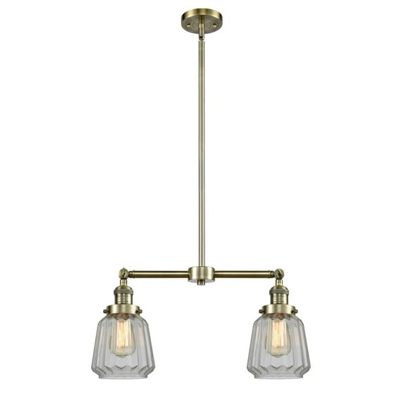 Innovations 209-AB-G142-LED Chatham 2 Light Chandelier part of the Franklin Restoration Collection, Antique Brass