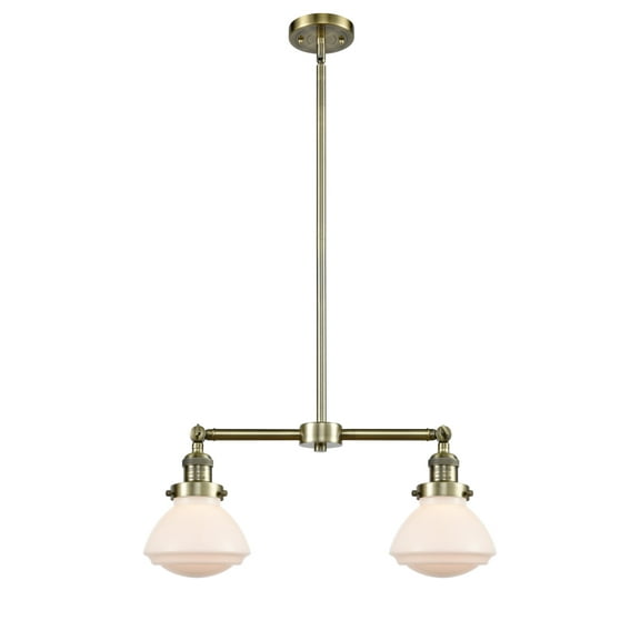 Innovations 209-AB-G321 Olean 2 Light Chandelier part of the Franklin Restoration Collection, Antique Brass