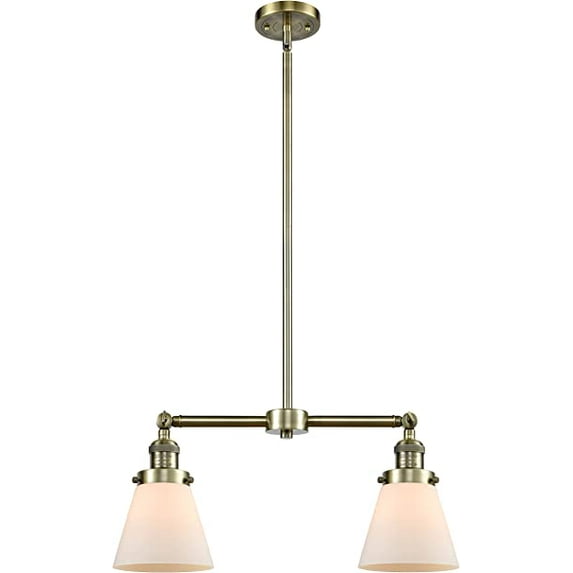 Innovations 209-AB-G61-LED Small Cone 2 Light Chandelier part of the Franklin Restoration Collection, Antique Brass